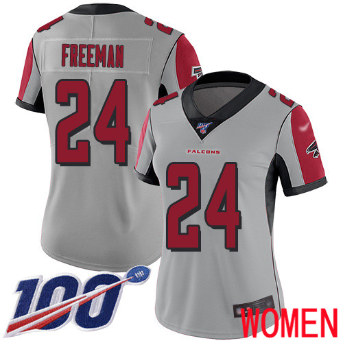 Atlanta Falcons Limited Silver Women Devonta Freeman Jersey NFL Football #24 100th Season Inverted Legend